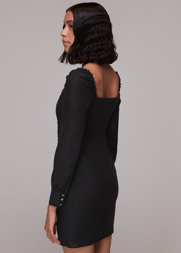 Black Kendall Linen Mini Dress