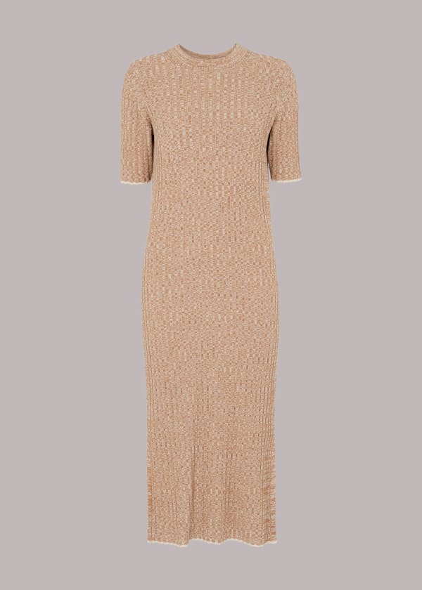 Oatmeal Eva Rib Knit Midi Dress