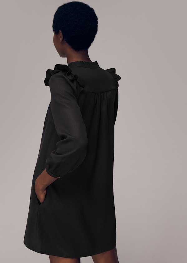 Black Katie Button Through Dress