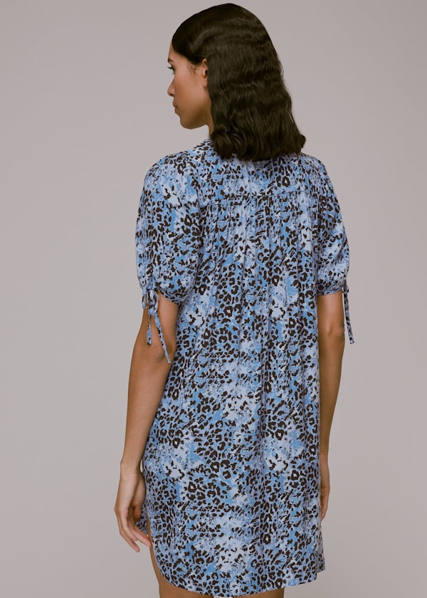 Blue Hyena Spot Button Up Dress