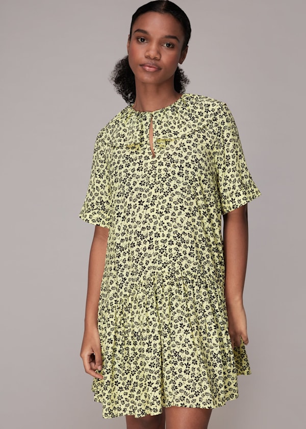 Yellow Buttercup Floral Print Dress