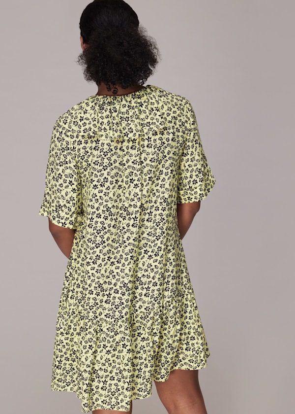 Yellow Buttercup Floral Print Dress