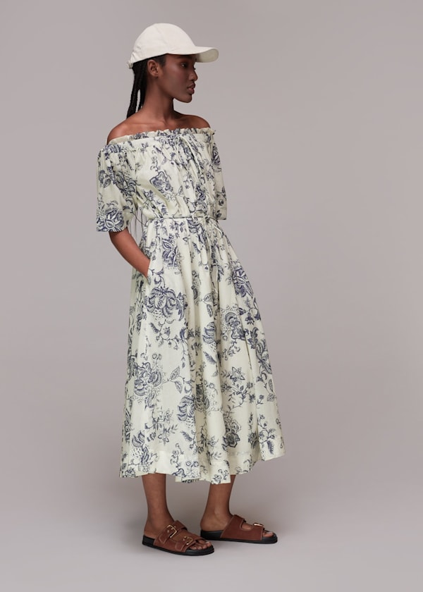 Blue Contemporary Floral Dress