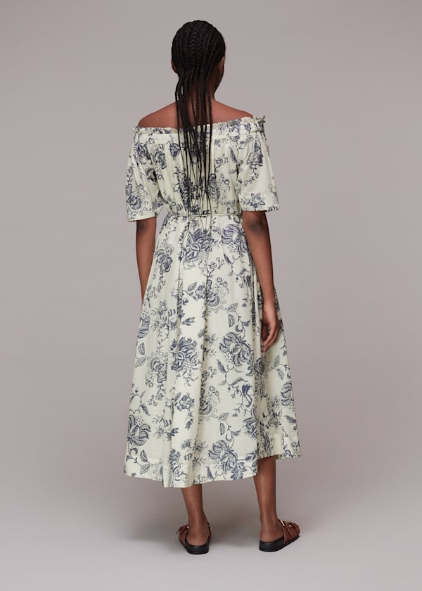 Blue Contemporary Floral Dress