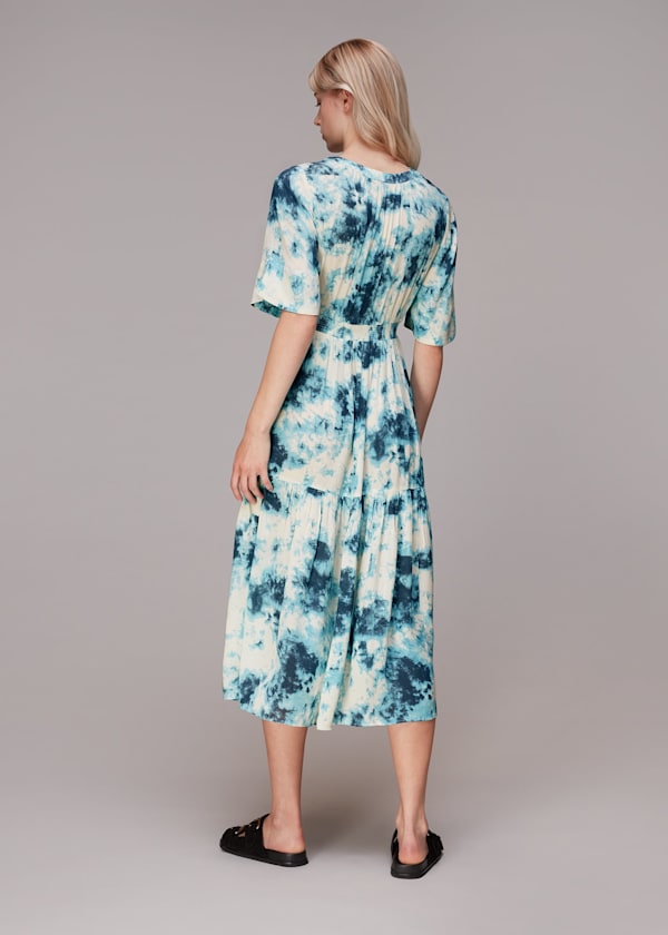 Blue Bella Tie Dye Midi Dress