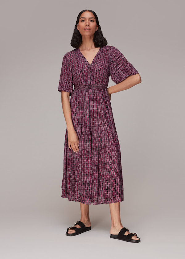 Multicolour Bella Twist Dot Midi Dress