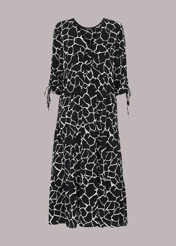 Black Layla Giraffe Trapeze Dress