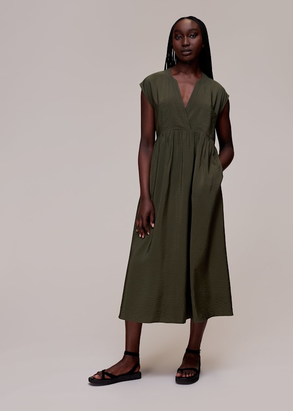 Khaki Amelie Trapeze Dress