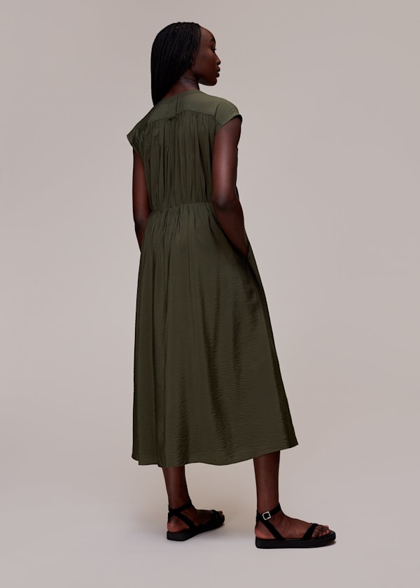 Khaki Amelie Trapeze Dress
