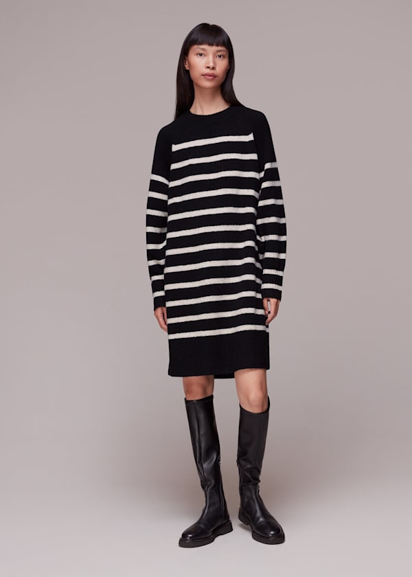 Stripe Crew Neck Knit Dress