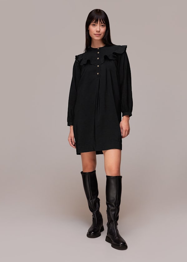 Black Dara Frill Detail Dress