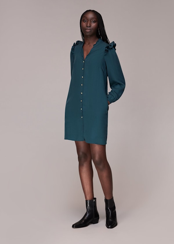 Teal Katie Button Through Dress