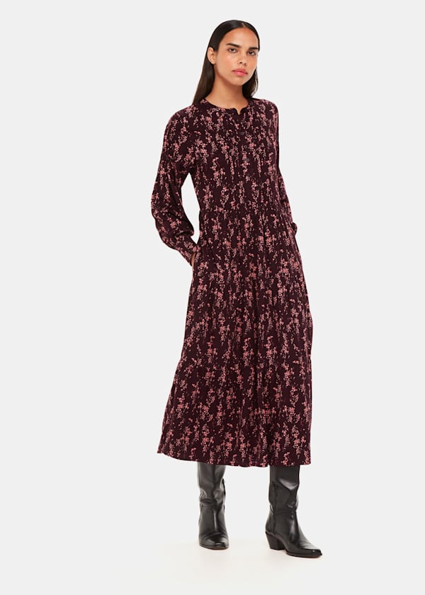 Pink Wisteria Dot Trapeze Dress