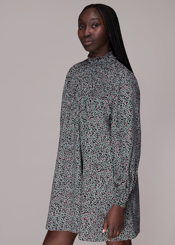 Multicolour Micro Bud Pintuck Dress