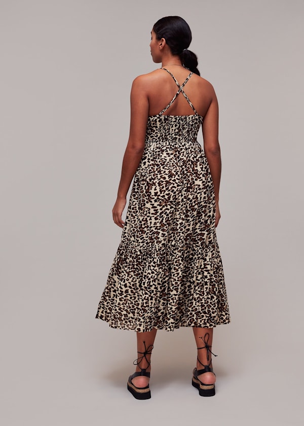 Animal Tie Front Beach Dress
