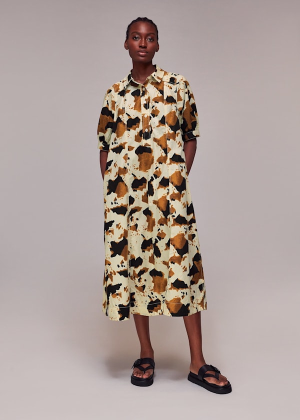 Cow Print Shirt Dress