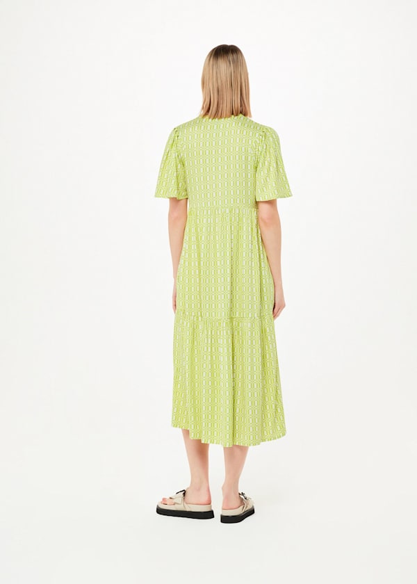 Green Link Check Trapeze Dress