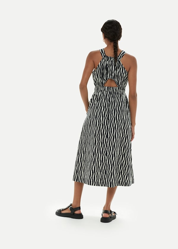 Black Optical Rope Cut Out Dress