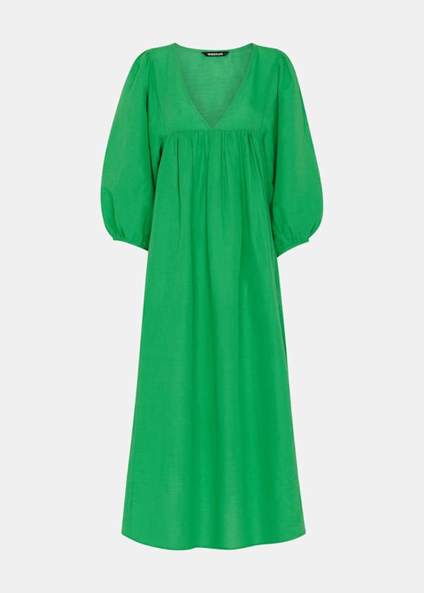 Green Gloria Linen Blend Dress