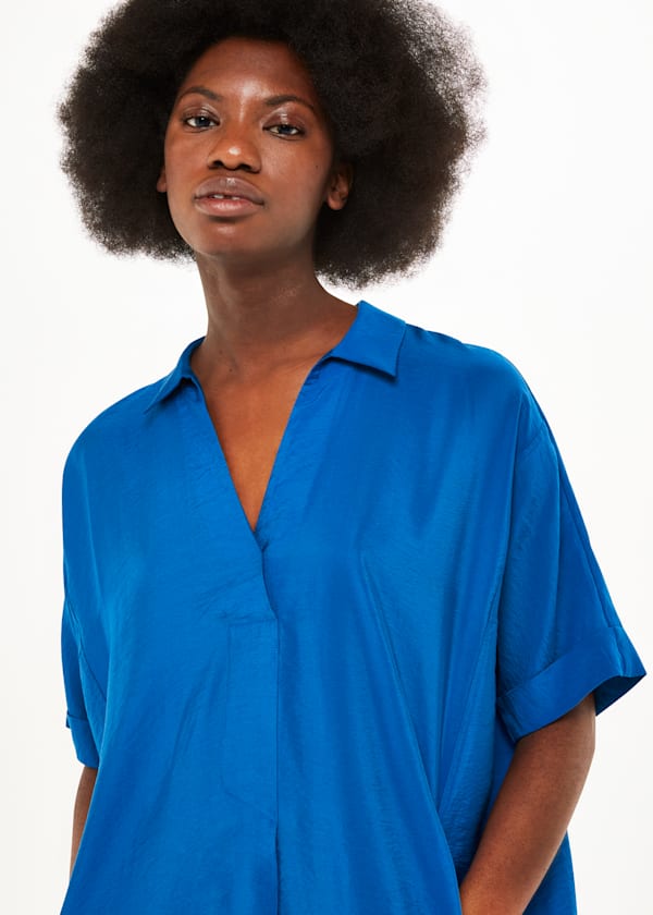 Blue Melanie Relaxed Shirt Dress