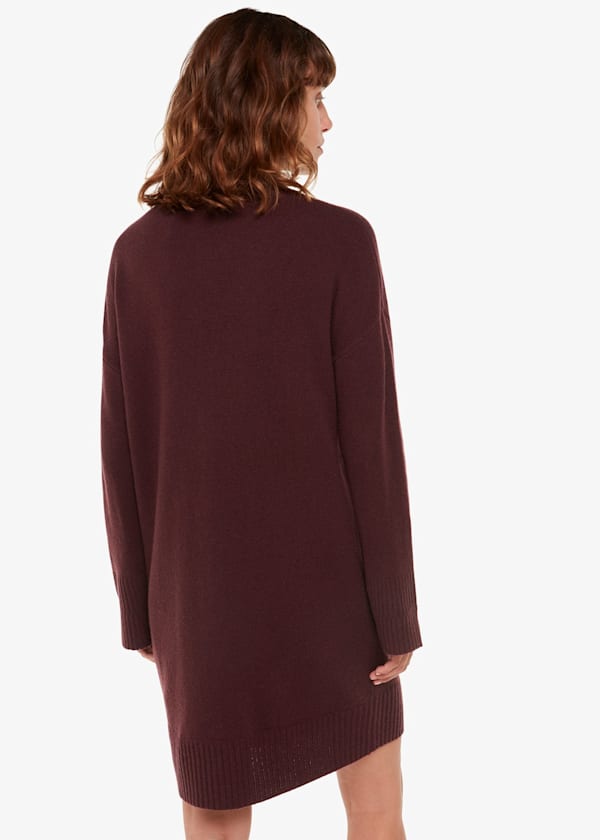Burgundy Amelia Wool Knitted Dress