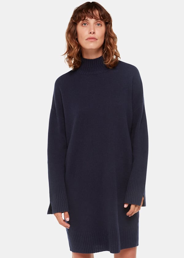 Navy Amelia Wool Sweater Dress