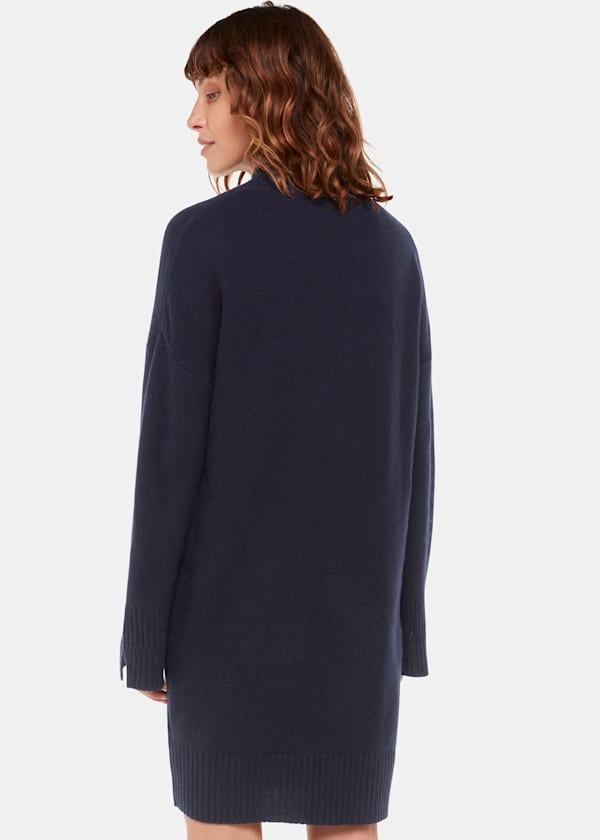 Navy Amelia Wool Knitted Dress