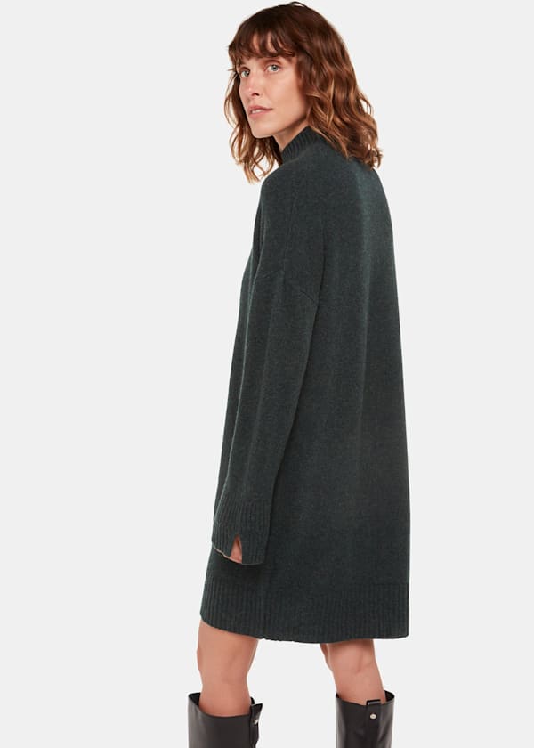 Forest Green Amelia Wool Knitted Dress