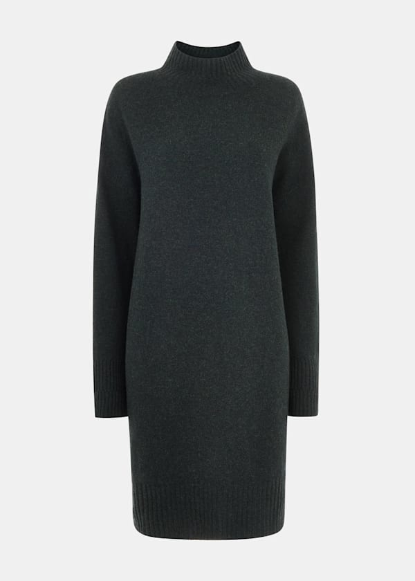 Forest Green Amelia Wool Knitted Dress