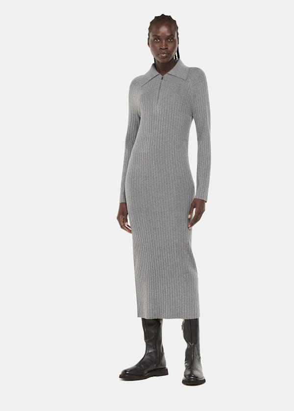 Bonnie Zip Ribbed Knit Dress