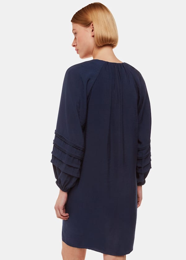 Navy Grace V Neck Dress