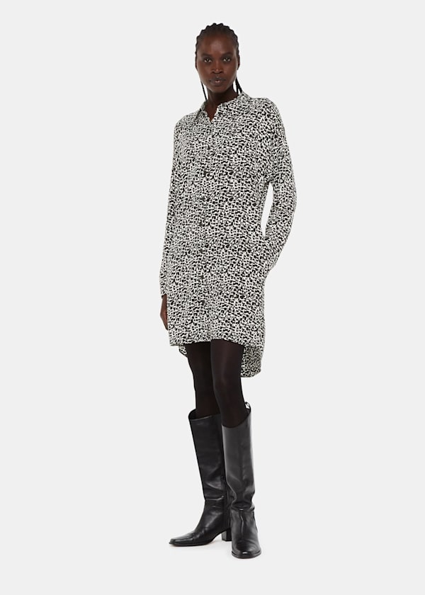 Black Helena Fuzzy Squares Dress