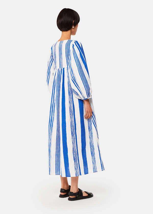 Blue Painted Stripe Gloria Dress