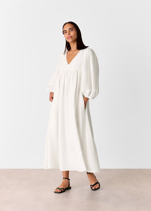 Ivory Gloria Linen Blend Dress