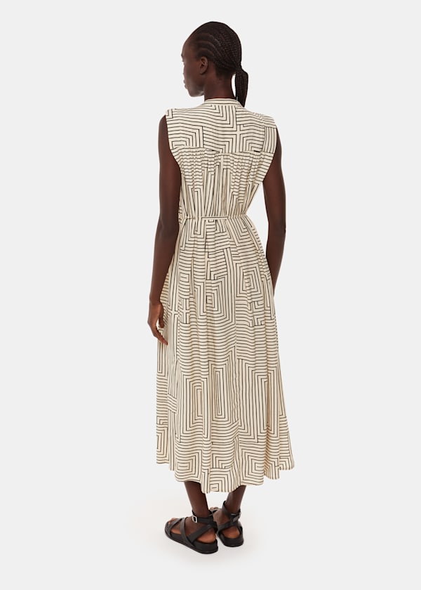 Ivory Angled Stripe Ilana Dress