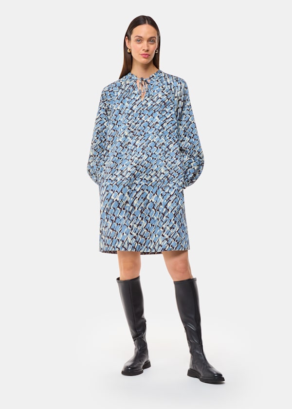 Blue Feathered Wing Marnie Dress