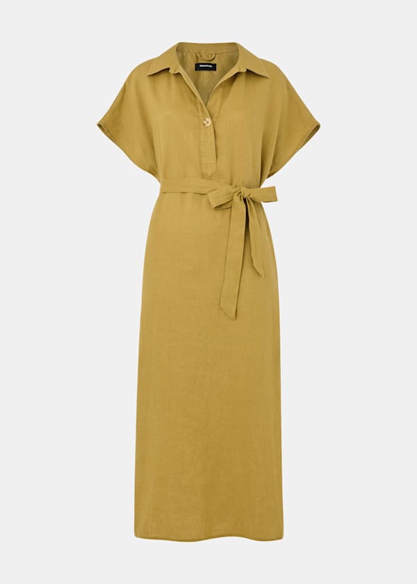 Olive Maddie Linen Shirt Dress