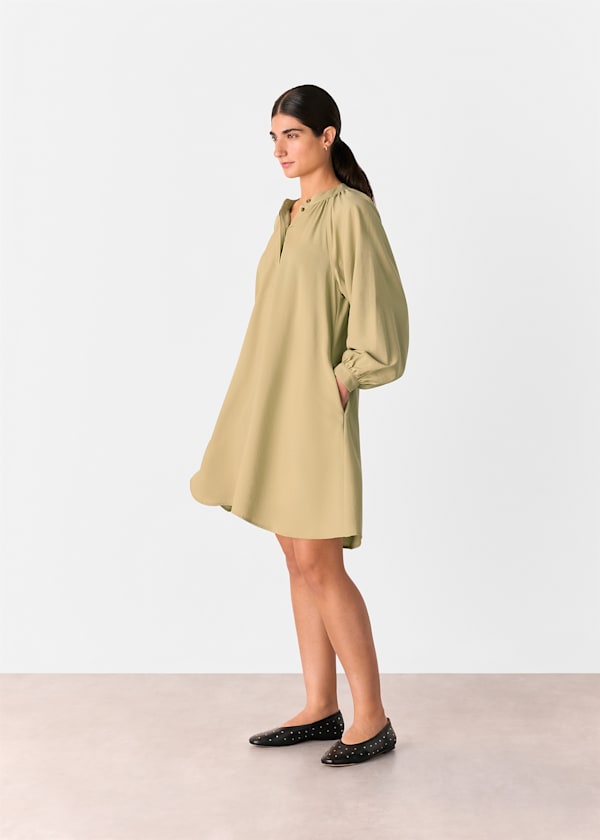 Sage Green Full Volume Gathered Dress