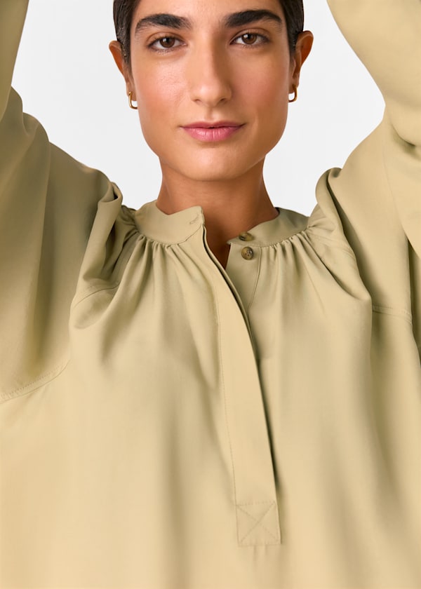 Sage Green Full Volume Gathered Dress