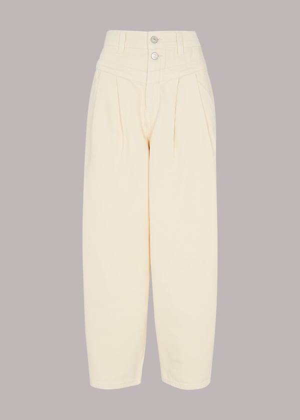 White Authentic India Pleat Jean
