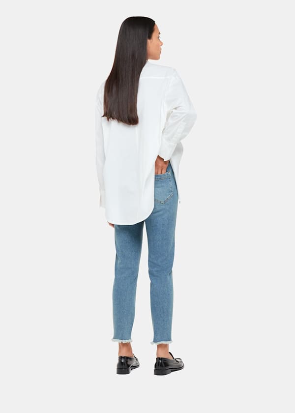 Denim Stretch Slim Frayed Jean