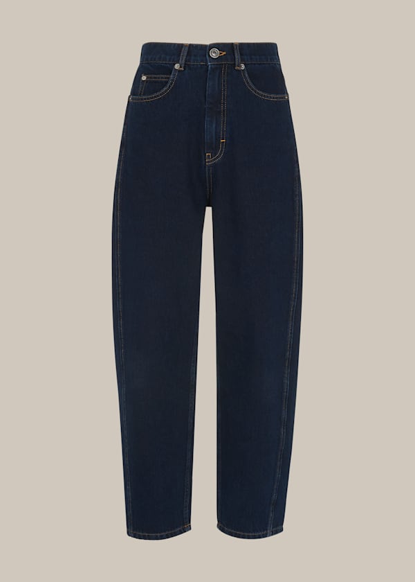 Navy Authentic Barrel Leg Jean