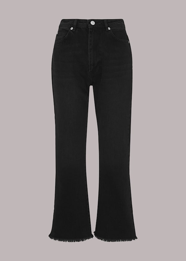 Black Authentic Kick Flare Jean