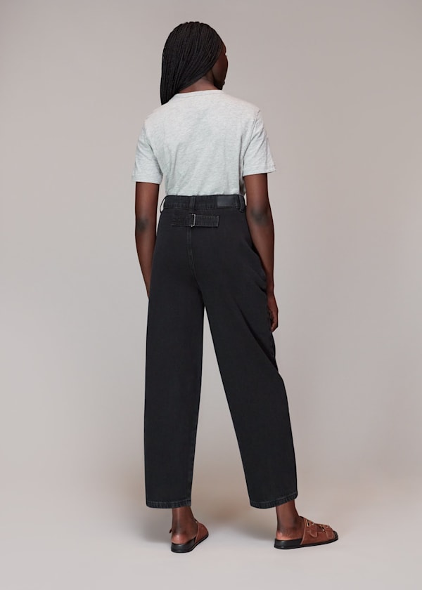 Black Authentic India Pleat Jean