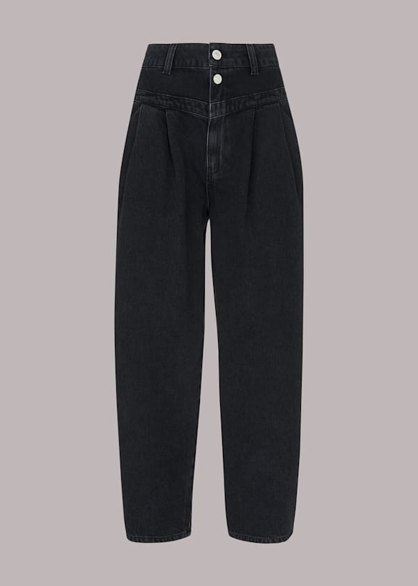 Black Authentic India Pleat Jean