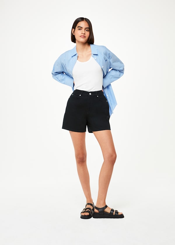High Waist Denim Short