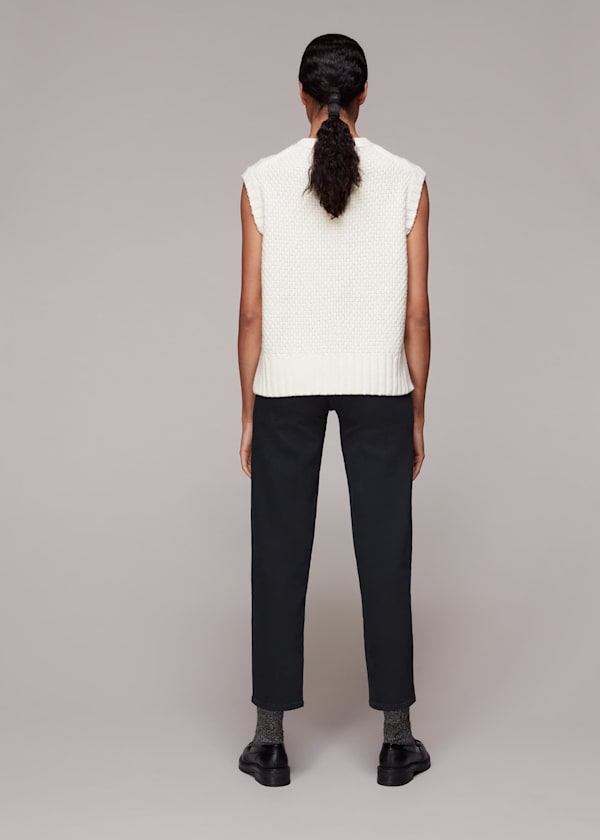 Black Tall Stretch Barrel Leg Jean