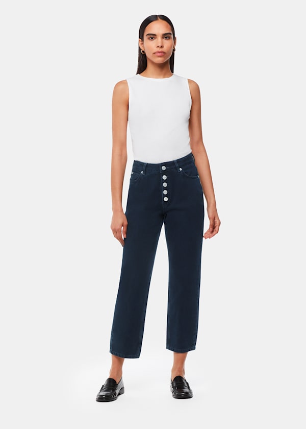 Dark Denim Authentic Hollie Button Jean