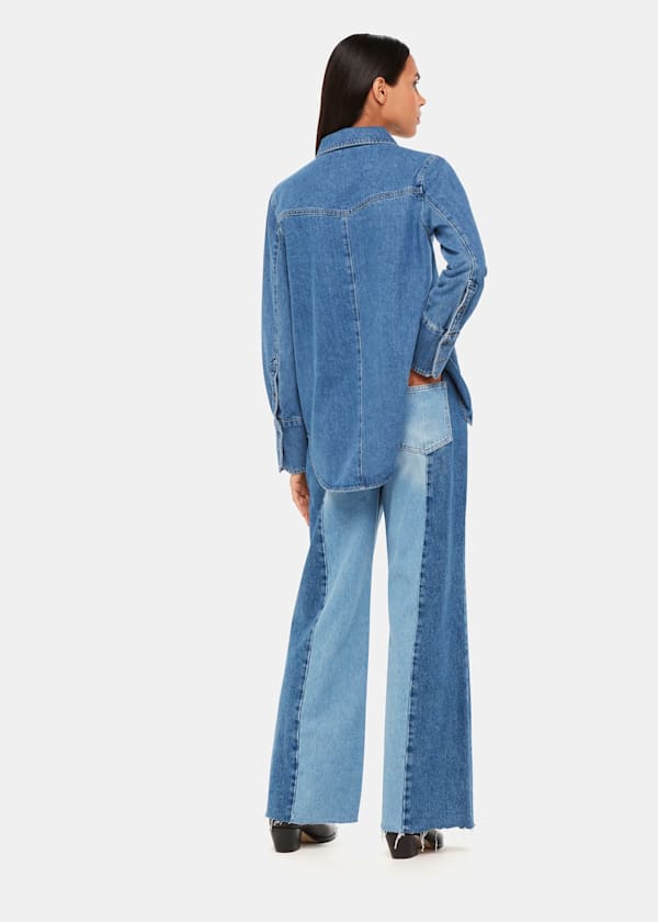 Denim Vertical Patchwork Jean