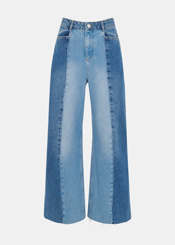 Denim Vertical Patchwork Jean